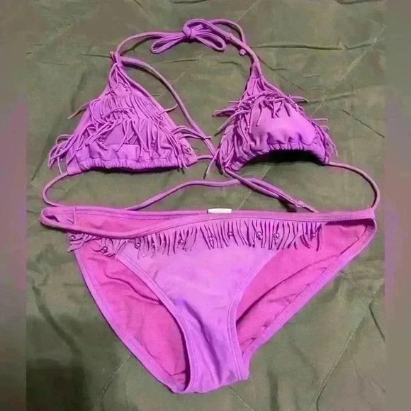 Purple tassel bathing suit medium xhilaration - Picture 1 of 3
